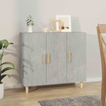 vidaXL Komoda betonsko siva 90x34x80 cm konstruiran les