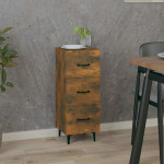 vidaXL Komoda dimljeni hrast 34,5x34x90 cm inženirski les