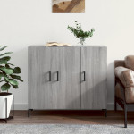 vidaXL Komoda siva sonoma 90x34x80 cm konstruiran les