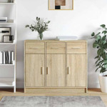 vidaXL Komoda sonoma hrast 91x28x75 cm inženirski les