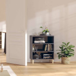 vidaXL Komoda visok sijaj siva 57x35x70 cm iverna plošča