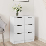 vidaXL Komode 2 kosa bele 30x30x70 cm konstruiran les