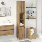 vidaXL Kopalniška omarica artisan hrast 30x30x190 cm inženirski les