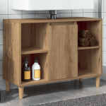 vidaXL Kopalniška omarica artisan hrast 80x33x60 cm inženirski les