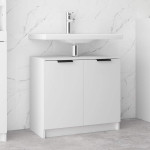 vidaXL Kopalniška omarica bela 64,5x33,5x59 cm konstruiran les