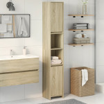 vidaXL Kopalniška omarica sonoma hrast 30x30x183,5 cm iverna plošča
