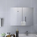 vidaXL Kopalniška omarica z ogledalom bela 80x15x60 cm MDF