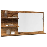 vidaXL Kopalniška omarica z ogledalom starinski les 90x11x45 cm les