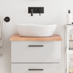 vidaXL Kopalniški pult svetlo rjav 60x50x(2-4) cm obdelan trden les