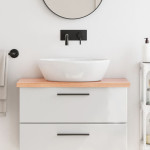 vidaXL Kopalniški pult svetlo rjav 80x40x(2-4) cm obdelan trden les
