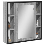 vidaXL Kopalniško ogledalo siva sonoma 60x16x60 cm inženirski les