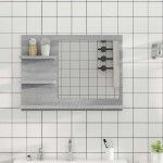 vidaXL Kopalniško ogledalo sivo sonoma 60x10,5x45 cm konstruiran les