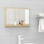 vidaXL Kopalniško ogledalo sonoma hrast 60x10,5x37 cm iverna plošča