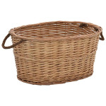 vidaXL Košara za drva z ročaji za prenašanje 56x40x28 cm naravna vrba