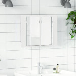 vidaXL LED kopalniška omarica z ogledalom bela 60x12x45 cm akril