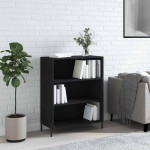 vidaXL Omarica s policami črna 69,5x32,5x90 cm inženirski les