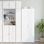 vidaXL Ozka omara za shranjevanje bela 30x42,5x225 cm inženirski les