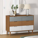 vidaXL Predalnik MOLDE rjav 113x40x80 cm trdna borovina