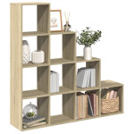vidaXL Pregrada s knjižno omaro 4-nads. sonoma hrast 131,5x29x131,5 cm