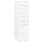 vidaXL Premična arhivska omara bela 28x41x109 cm kovinska