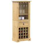 vidaXL Regal za vino Corona 56x35x134,5 cm trdna borovina