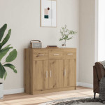 vidaXL Sideboard artisian hrast 91x28x75 cm konstruiran les