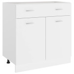 vidaXL Spodnja omarica s predalom “Lyon” bela 80x46x81,5 cm