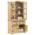 vidaXL Steklena vitrina Corona 100x48,5x179 cm trdna borovina