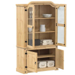 vidaXL Steklena vitrina Corona 103,5x42x180 cm trdna borovina