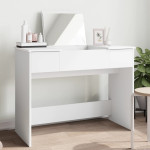 vidaXL Toaletna mizica z ogledalom bela 100x45x76 cm