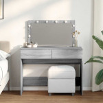 vidaXL Toaletna mizica z ogledalom siva sonoma 100x40x120 cm