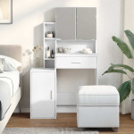 vidaXL Toaletna mizica z omarico bela 80x35x132 cm