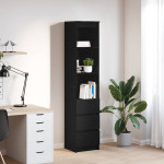 vidaXL Visoka omara črni hrast 37,5x35x180 cm inženirski les