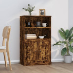 vidaXL Visoka omara dimljen hrast 60x35,5x103,5 cm inženirski les