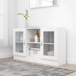 vidaXL Vitrina bela 120x30,5x70 cm iverna plošča