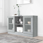 vidaXL Vitrina siva sonoma 120x30,5x70 cm konstruiran les