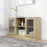 vidaXL Vitrina sonoma hrast 120x30,5x70 cm iverna plošča