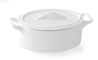 Ovalna posodica z ročaji, porcelan