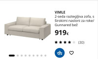 Ikea 2 sedežna raztegliva sofa