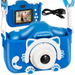 3MP otroški fotoaparat LCD SD FULL HD moder + etui in trak