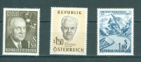 Avstrija 1960 osebnosti narava 3 sam. znamke MNH**