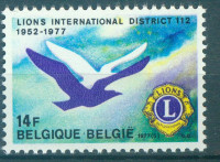 BELGIJA , LIONS DISTRIKT, ČISTA ZNAMKA, 1977, DEAN 1953