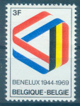 BELGIJA , OBLETNICA-BENELUX, ČISTA ZNAMKA, 1969, DEAN 1953