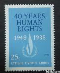 človekove pravice - Ciper 1988 - Mi 710 - čista znamka (Rafl01)