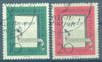 DDR, TEDNI VARČEVANJA ,ŽIGOSANE ZNAMKE ,1957, DEAN 1953