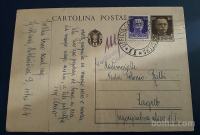Dopisnica Italija poslana iz LJ v ZG 21.12.1941