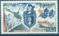 FRANCIJA, ČISTE ZNAMKE,POLICIJA 1969,DEAN 1953