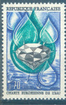 FRANCIJA, ČISTE ZNAMKE,VODNA KARTA EUROPE, 1969,DEAN 1953