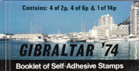 GIBRALTAR 1974, poštni nabiralniki, zvežčič, kompleten