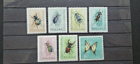 hrošči, metulji - Poljska 1961 - Mi 1277/1288 -7 znamk, čiste (Rafl01)